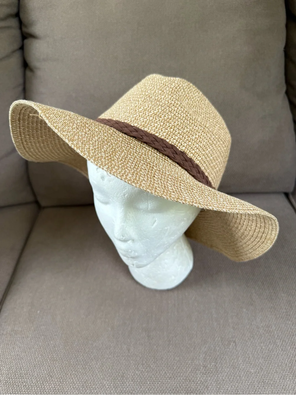 O'Neill Natural Straw Sun Hat with Leather Band